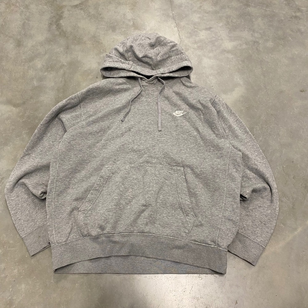 Nike Grey Essential Pullover Hoodie Athletic Logo Men's Size L